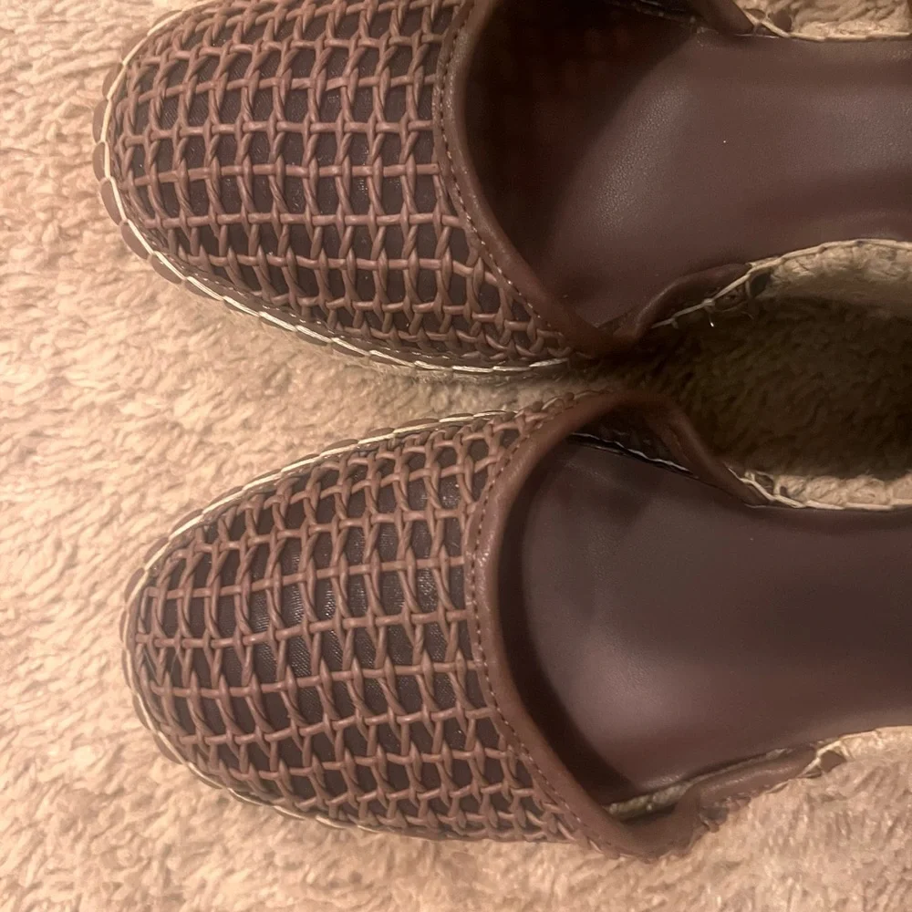 Franco Sarto Idalia Espadrille Wedge Sandals Dark Brown Size 7.5 NWOT